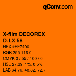 Farbcode: X-film DECOREX - D-LX 58 | qconv.com