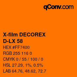 Código de color: X-film DECOREX - D-LX 58 | qconv.com