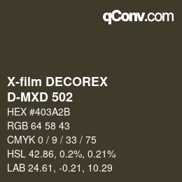 カラーコード: X-film DECOREX - D-MXD 502 | qconv.com