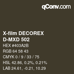 カラーコード: X-film DECOREX - D-MXD 502 | qconv.com