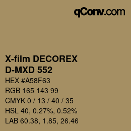 颜色代码: X-film DECOREX - D-MXD 552 | qconv.com