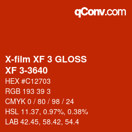 カラーコード: X-film XF 3 GLOSS - XF 3-3640 | qconv.com