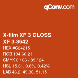 カラーコード: X-film XF 3 GLOSS - XF 3-3642 | qconv.com