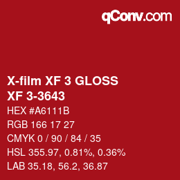 カラーコード: X-film XF 3 GLOSS - XF 3-3643 | qconv.com