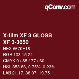 カラーコード: X-film XF 3 GLOSS - XF 3-3650 | qconv.com