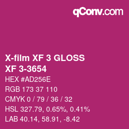 カラーコード: X-film XF 3 GLOSS - XF 3-3654 | qconv.com