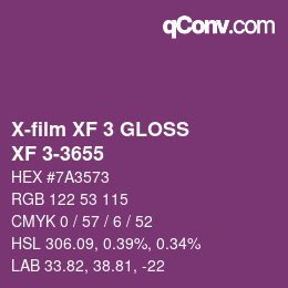 カラーコード: X-film XF 3 GLOSS - XF 3-3655 | qconv.com