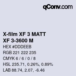 Farbcode: X-film XF 3 MATT - XF 3-3600 M | qconv.com