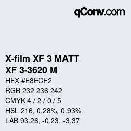 Código de color: X-film XF 3 MATT - XF 3-3620 M | qconv.com