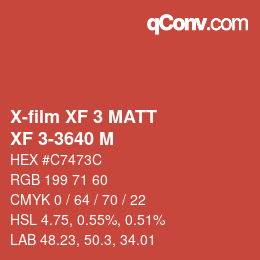 カラーコード: X-film XF 3 MATT - XF 3-3640 M | qconv.com