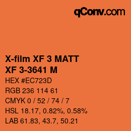 カラーコード: X-film XF 3 MATT - XF 3-3641 M | qconv.com