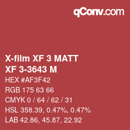 カラーコード: X-film XF 3 MATT - XF 3-3643 M | qconv.com