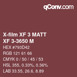Código de color: X-film XF 3 MATT - XF 3-3650 M | qconv.com