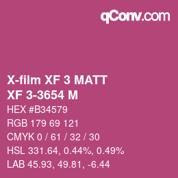 カラーコード: X-film XF 3 MATT - XF 3-3654 M | qconv.com