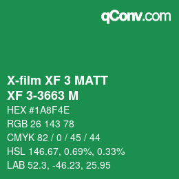 カラーコード: X-film XF 3 MATT - XF 3-3663 M | qconv.com