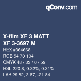 Código de color: X-film XF 3 MATT - XF 3-3697 M | qconv.com