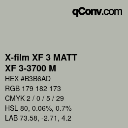 Farbcode: X-film XF 3 MATT - XF 3-3700 M | qconv.com