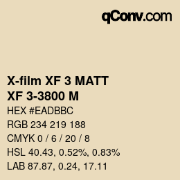 Farbcode: X-film XF 3 MATT - XF 3-3800 M | qconv.com