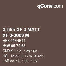 Farbcode: X-film XF 3 MATT - XF 3-3803 M | qconv.com