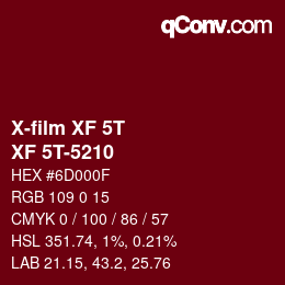 Código de color: X-film XF 5T - XF 5T-5210 | qconv.com