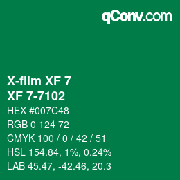 Farbcode: X-film XF 7 - XF 7-7102 | qconv.com