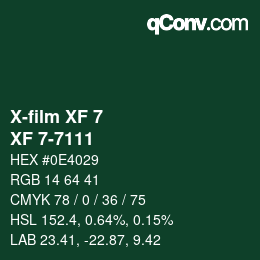 カラーコード: X-film XF 7 - XF 7-7111 | qconv.com