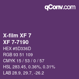 Farbcode: X-film XF 7 - XF 7-7190 | qconv.com