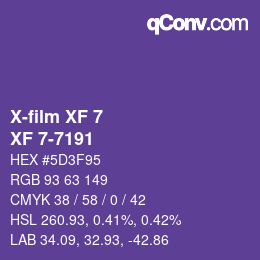 Farbcode: X-film XF 7 - XF 7-7191 | qconv.com