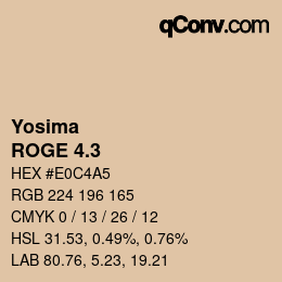 カラーコード: Yosima - ROGE 4.3 | qconv.com