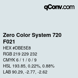 Farbcode: Zero Color System 720 - F021 | qconv.com