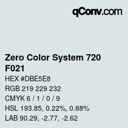 Code couleur: Zero Color System 720 - F021 | qconv.com