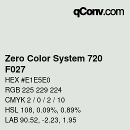Code couleur: Zero Color System 720 - F027 | qconv.com