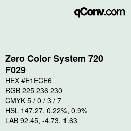 カラーコード: Zero Color System 720 - F029 | qconv.com