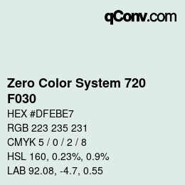 Código de color: Zero Color System 720 - F030 | qconv.com