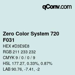 Farbcode: Zero Color System 720 - F031 | qconv.com