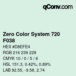 Código de color: Zero Color System 720 - F038 | qconv.com