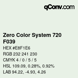 Código de color: Zero Color System 720 - F039 | qconv.com