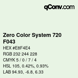 Farbcode: Zero Color System 720 - F043 | qconv.com