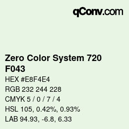 Color code: Zero Color System 720 - F043 | qconv.com