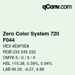 Color code: Zero Color System 720 - F044 | qconv.com