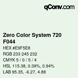 Code couleur: Zero Color System 720 - F044 | qconv.com