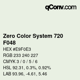 Farbcode: Zero Color System 720 - F048 | qconv.com