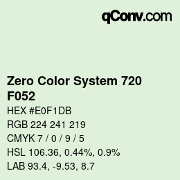 Color code: Zero Color System 720 - F052 | qconv.com