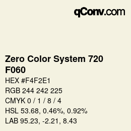 Color code: Zero Color System 720 - F060 | qconv.com