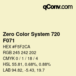 Color code: Zero Color System 720 - F071 | qconv.com