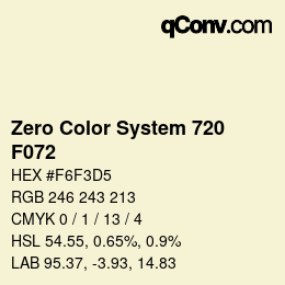 Farbcode: Zero Color System 720 - F072 | qconv.com