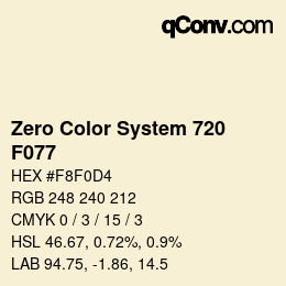 Farbcode: Zero Color System 720 - F077 | qconv.com