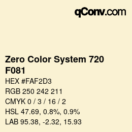 Farbcode: Zero Color System 720 - F081 | qconv.com