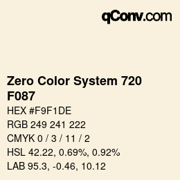 Color code: Zero Color System 720 - F087 | qconv.com