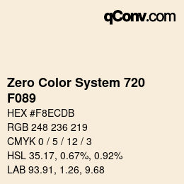 Color code: Zero Color System 720 - F089 | qconv.com